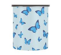 JUMBEAR Blue Butterfly Boîte à café hermétique en acier inoxydable pour grains de café, thé, noix, sucre 900 ml