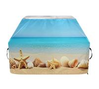 JUMBEAR Blue Ocean and Seashells Housse de barbecue pour barbecue Weber, Brinkmann, Char-Broil - Grande housse de barbecue robuste, résistante aux UV et imperméable, indéchirable (165 x 63,5 x 114 cm)