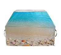 JUMBEAR Blue Ocean and Seashells Housse de barbecue pour barbecue Weber, Brinkmann, Char-Broil - Grande housse de barbecue robuste, résistante aux UV et imperméable, indéchirable (165 x 63,5 x 114 cm)