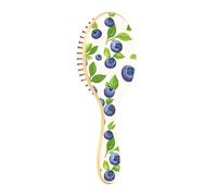 JUMBEAR Brosse à cheveux aux myrtilles fraîches, brosse à cheveux massante en bois de bambou pour toutes les coiffures, réduit les nœuds et la casse des cheveux, favorise la croissance des cheveux