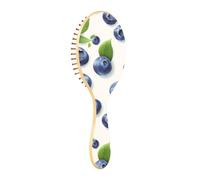 JUMBEAR Brosse à cheveux aux myrtilles fraîches, brosse à cheveux massante en bois de bambou pour toutes les coiffures, réduit les nœuds et la casse des cheveux, favorise la croissance des cheveux