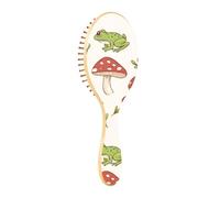 JUMBEAR Brosse à cheveux champignons sauvages, brosse à cheveux massante en bois de bambou pour toutes les coiffures, réduit les nœuds et la casse des cheveux, favorise la croissance des cheveux