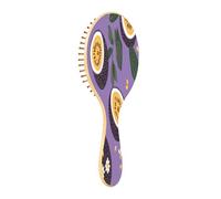 JUMBEAR Brosse à cheveux fruits de la passion, massage du cuir chevelu en bois de bambou pour toutes les coiffures, réduit les nœuds et la casse des cheveux, favorise la croissance des cheveux