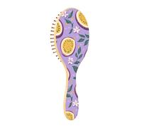 JUMBEAR Brosse à cheveux fruits de la passion, massage du cuir chevelu en bois de bambou pour toutes les coiffures, réduit les nœuds et la casse des cheveux, favorise la croissance des cheveux