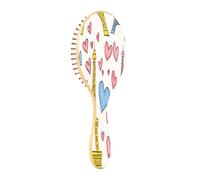 JUMBEAR Brosse à cheveux tour Eiffel avec cœurs, brosse à cheveux massante en bois de bambou pour toutes les coiffures, réduit les nœuds et la casse des cheveux, favorise la croissance des cheveux