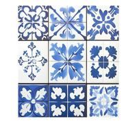 JUMBEAR Carreaux de céramique mexicains bleus - Autocollant magnétique imperméable pour lave-vaisselle - Pour réfrigérateur, armoire, maison, cuisine, 58,4 x 66 cm