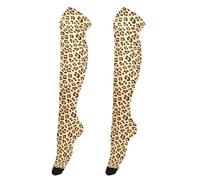 JUMBEAR Chaussettes montantes extra longues pour femme Imprimé léopard
