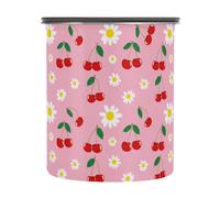 JUMBEAR Cherry Boîte à café hermétique en acier inoxydable pour grains de café, thé, noix, sucre 900 ml