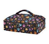 JUMBEAR Cocotte isolée colorée avec empreintes de pattes pour aliments chauds ou froids, sac fourre-tout pour lasagnes, fêtes, pique-niques, plage, convient aux plats de cuisson de 22,9 x 33 cm