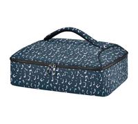 JUMBEAR Cocotte isolée en forme de note de musique pour aliments chauds ou froids, sac fourre-tout pour lasagnes, fêtes, pique-niques, plage, convient aux plats de cuisson de 22,9 x 33 cm