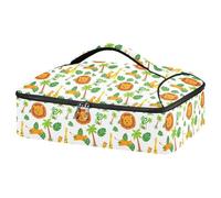 JUMBEAR Cocotte isotherme girafes et lions pour aliments chauds ou froids, pour lasagnes, fêtes, pique-niques, plage, convient aux plats de cuisson de 22,9 x 33 cm