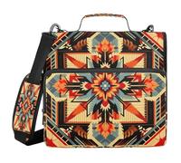 JUMBEAR Conférencier indien Navajo croix et flèche à fermeture éclair, classeur A4 avec classeur à anneaux, portefeuille d'affaires de voyage