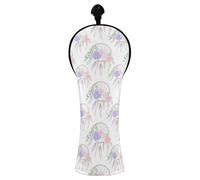 JUMBEAR Couvre-club de golf ethnique tribal à plumes pour conducteur/bois de parcours/hybride, 1 lot de couvre-club de golf en cuir synthétique avec étiquette numérotée