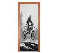 JUMBEAR Couvre-porte cool pour motos et compétences flashy - Accessoire de fête, festivals, fournitures de fête, décoration intérieure ou extérieure - 88,9 x 200,7 cm