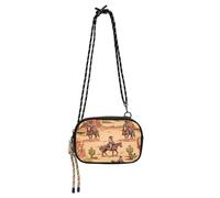 JUMBEAR Cowboy Rides A Horse Across The Desert Sac à bandoulière pour femme et homme, sac à main pour téléphone, portefeuille pour femmes, filles, voyage, shopping, travail, usage quotidien