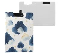 JUMBEAR Dark Clouds Porte-bloc A4 avec double pinces, planche à clip pliable avec couverture, organiseur personnel léger adapté pour hôpital, bureau, école, affaires, fournitures de salle de classe
