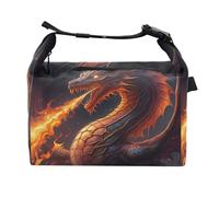JUMBEAR Fiery Dragon Sac à déjeuner avec boucle, boîte à déjeuner pour homme/femme, sac isotherme étanche pour travail, école, pique-nique