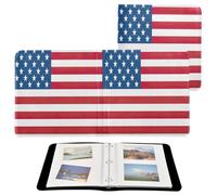 JUMBEAR Grand album photo autocollant drapeau américain avec 20 pages Album scrapbooking bricolage pour mariage famille bébé vacances