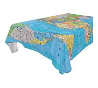 JUMBEAR Grande nappe de peinture rectangulaire en polyester avec motif carte du monde - 137 x 137 cm