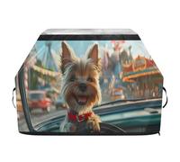 JUMBEAR Housse de barbecue avec chien de chasse portant un manteau rouge, housse de barbecue compatible avec Weber, Brinkmann, Char-Broil - Grande housse de barbecue robuste, résistante aux UV et