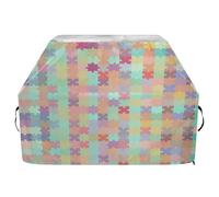 JUMBEAR Housse de barbecue colorée avec impression puzzle pour barbecue Weber, Brinkmann, Char-Broil - Grande housse de barbecue robuste, résistante aux UV et à l'eau, indéchirable (165 x 63,5 x 114