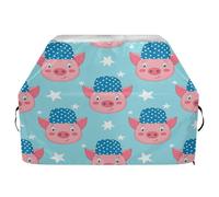 JUMBEAR Housse de barbecue en forme de visage de cochon mignon pour Weber, Brinkmann, Char-Broil - Grande housse de barbecue résistante aux UV et imperméable, indéchirable (165 x 63,5 x 114 cm)