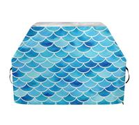 JUMBEAR Housse de barbecue en forme d'écailles de sirène bleue pour Weber, Brinkmann, Char-Broil - Grande housse de barbecue résistante aux UV et imperméable, indéchirable (165 x 63,5 x 114 cm)