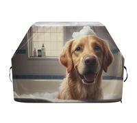 JUMBEAR Housse de barbecue Golden Retriever avec inscription « Taking A Bath Grill » pour Weber, Brinkmann, Char-Broil - Grande housse de barbecue robuste, résistante aux UV et imperméable