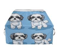 JUMBEAR Housse de barbecue motif chien Shih Tzu mignon dessin animé pour Weber, Brinkmann, Char-Broil - Grande housse de barbecue résistante aux UV et imperméable indéchirable (165 x 63,5 x 114 cm)