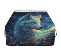 JUMBEAR Housse de barbecue motif loup blanc aux yeux brillants, housse de barbecue compatible avec Weber, Brinkmann, Char-Broil - Grande housse de barbecue très résistante, résistante aux UV et