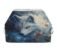 JUMBEAR Housse de barbecue motif loup blanc aux yeux oranges pour Weber, Brinkmann, Char-Broil - Grande housse de barbecue très résistante, résistante aux UV et imperméable, indéchirable (165 x 63,5 x