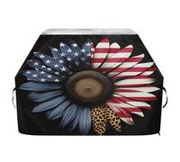 JUMBEAR Housse de barbecue style drapeau américain tournesol pour Weber, Brinkmann, Char-Broil - Grande housse de barbecue robuste, résistante aux UV et imperméable, indéchirable (165 x 63,5 x 114 cm)