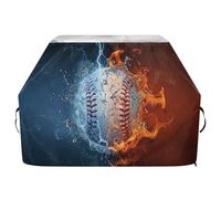 JUMBEAR Housse de barbecue Water Fire Baseball pour barbecue Weber, Brinkmann, Char-Broil - Grande housse de barbecue robuste, résistante aux UV et imperméable, indéchirable (165 x 63,5 x 114 cm)