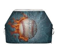 JUMBEAR Housse de barbecue Water Fire Baseball pour barbecue Weber, Brinkmann, Char-Broil - Grande housse de barbecue robuste, résistante aux UV et imperméable, indéchirable (165 x 63,5 x 114 cm)