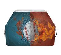JUMBEAR Housse de barbecue Water Fire Baseball pour barbecue Weber, Brinkmann, Char-Broil - Grande housse de barbecue robuste, résistante aux UV et imperméable, indéchirable (165 x 63,5 x 114 cm)