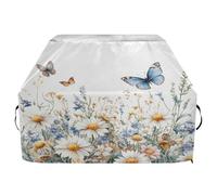 JUMBEAR Housse pour barbecue Weber, Brinkmann, Char-Broil - Motif dinosaure portant un chapeau de Noël - Résistante aux UV et à l'eau - Résistante aux déchirures (165 x 63,5 x 114 cm)