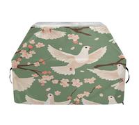 JUMBEAR Housse pour barbecue Weber, Brinkmann, Char-Broil - Motif fleurs de cerisier et colombes blanches - Résistante aux UV et imperméable - Indéchirable (165 x 63,5 x 114 cm)