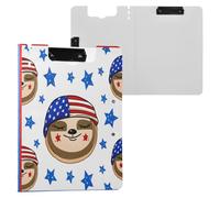 JUMBEAR Independence Day Porte-bloc A4 avec double clips, planche à clip pliable avec couverture, organiseur personnel léger adapté pour hôpital, bureau, école, affaires, salle de classe