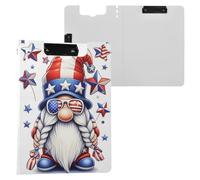 JUMBEAR Independence Day Porte-bloc A4 avec double clips, planche pliable avec couverture, organiseur personnel léger adapté pour hôpital, bureau, école, affaires, salle de classe