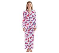 JUMBEAR Independence Day Pyjama pour femme super doux à manches longues avec boutons pour femme, a, S