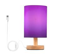 JUMBEAR Lampe de table, lampes de chevet violettes avec abat-jour en tissu de lin pour chambre à coucher, salon, ampoule LED incluse