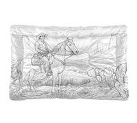 JUMBEAR Lit de cage pour chien et chat avec fond antidérapant - Lit doux et confortable - Motif cowboy du désert d'Amérique du Nord - 91,4 x 61 cm