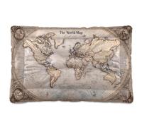 JUMBEAR Lit rétro avec fond antidérapant pour chien et chat - Motif carte du monde - Lit doux et confortable - 91,4 x 61 cm