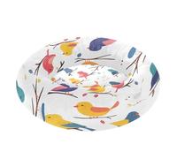 JUMBEAR Lit rond apaisant en forme de beignet coloré pour petit oiseau - Lit rond en peluche chaud et doux avec fond antidérapant et lavable, taille M