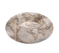 JUMBEAR Lit rond apaisant en forme de beignet en forme de carte du monde rétro pour chien et chat - Lit rond en peluche chaud et doux avec fond antidérapant et lavable, taille M