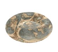 JUMBEAR Lit rond apaisant en forme de beignet en forme de carte du monde rétro pour chien et chat - Lit rond en peluche chaud et doux avec fond antidérapant et lavable, taille XS