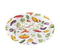 JUMBEAR Lit rond apaisant en forme de beignet pour chien et chat - Motif végétal aquarelle - Lit rond en peluche chaud et doux avec fond antidérapant et lavable, taille XS