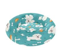 JUMBEAR Lit rond apaisant en forme de beignet pour petit chien et chat - Lit rond en peluche chaud et doux avec fond antidérapant et lavable, taille XS