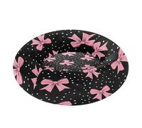 JUMBEAR Lit rond apaisant en forme de donut pour chien et chat avec nœud papillon - Lit rond en peluche chaud et doux avec fond antidérapant et lavable, taille XS