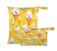 JUMBEAR Lot de 2 sacs pour couches humides/sèches - Étanches et réutilisables - Pour voyage, plage, bébé, maillot de bain et salle de sport